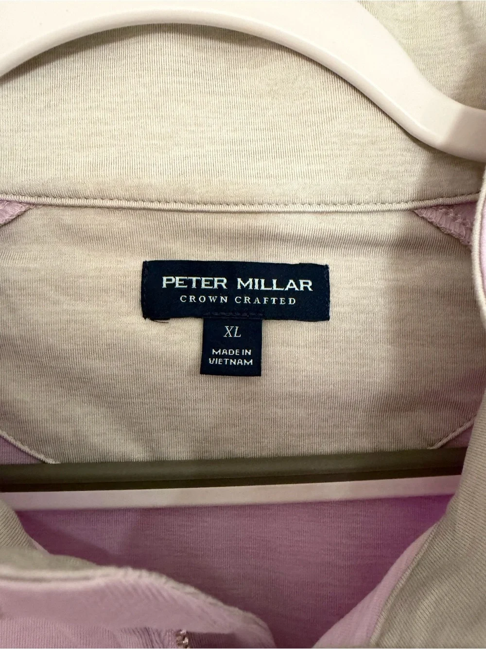 Peter Millar Men's Light Lavender Zip-Neck Pullover